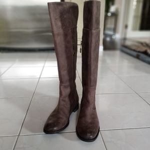 Indigo Leather knee high boots